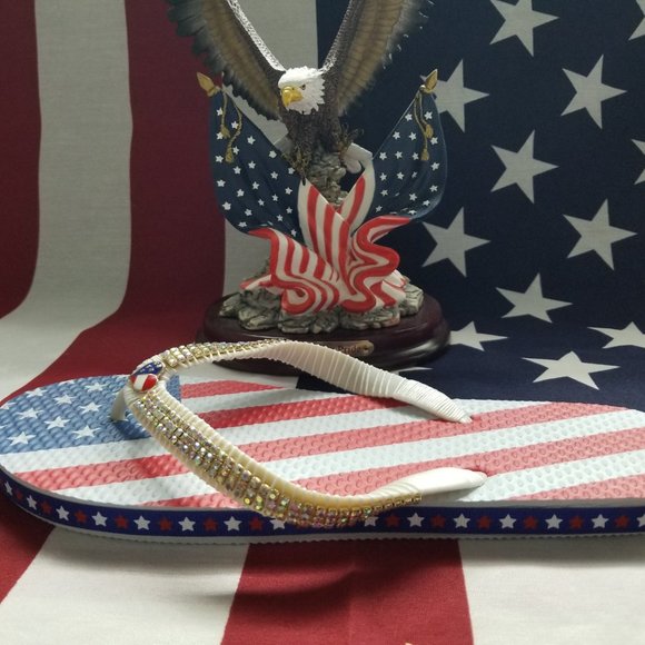 Women's American Flip flops, 4th July flip flops, Independence Day flip flops. - Picture 12 of 17